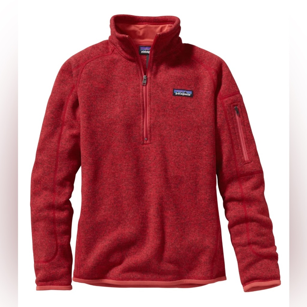 Patagonia Women’s Better Sweater 1/4th zip Fleece-Lined Red XL - Picture 11 of 12